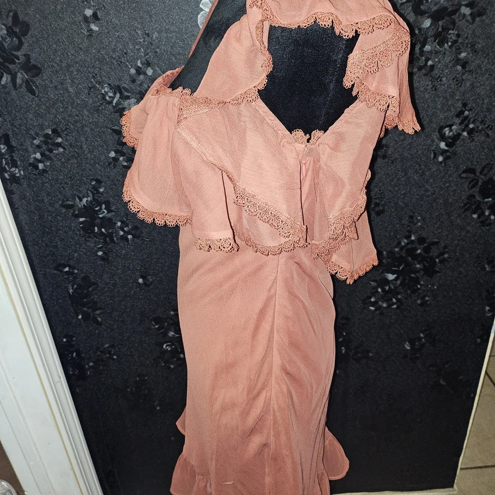 ASOS Ruffled Mini Dress in Terracotta - Picture 3 of 5